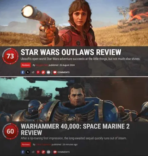 Star Wars Outlaws vs Space Marine 2 Reviews