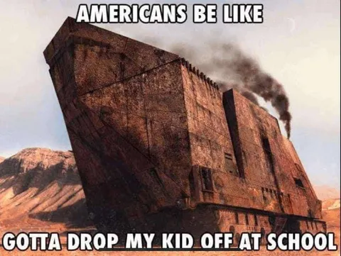Americans Drop Kid at School