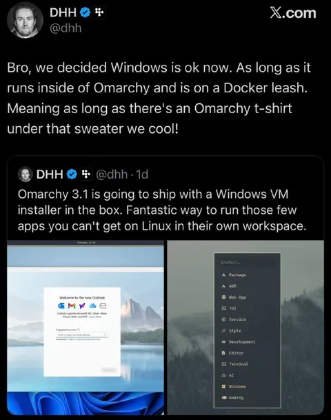Windows on an Omarchy Leash