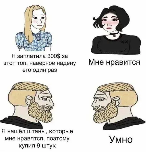 Женская импульсивность и мужская практичность