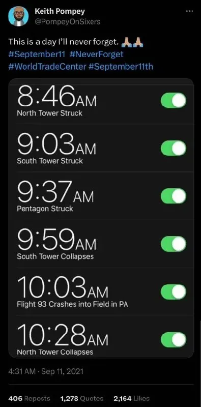 September 11 Reminder Notifications