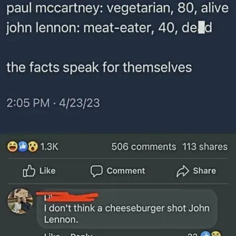 Vegetarian Paul vs Meat-Eater John