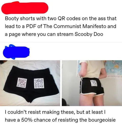 Communist Manifesto QR Shorts
