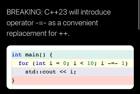 C++23 Operator --= Joke