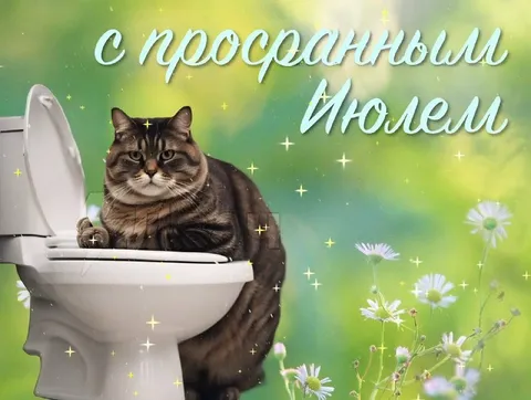 Кот с посранным июлем