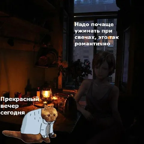 Романтический ужин с котом