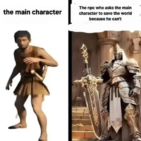 NPC Asks Main Character to Save World