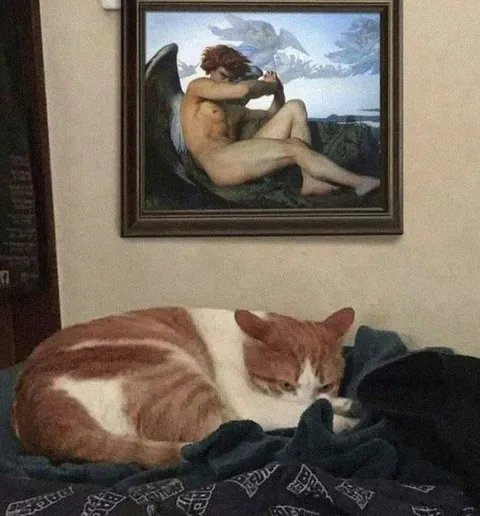 Кот в позе с картины