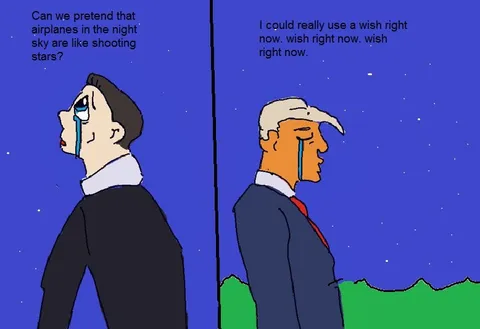 Obama and Trump Crying at Night