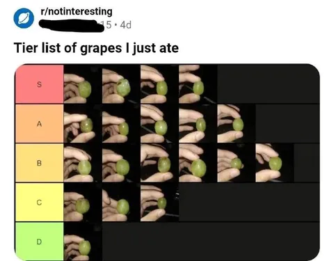 Tier List of Grapes I Just Ate