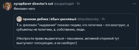 Феномен надувания и политика
