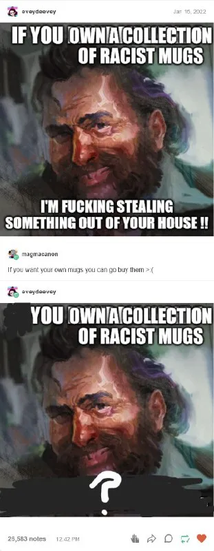Racist Mug Collection Threat