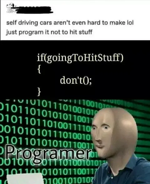 Just Program It Not to Hit Stuff