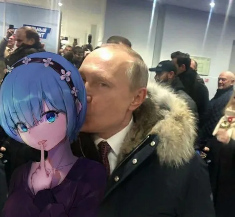 Путин целует аниме-девушку