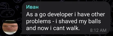 Go Developer Can’t Walk