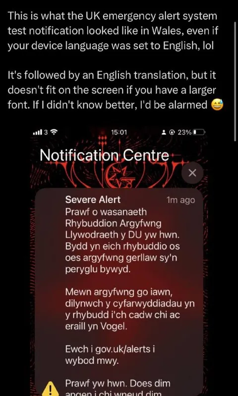 Welsh Emergency Alert Looks Terrifying