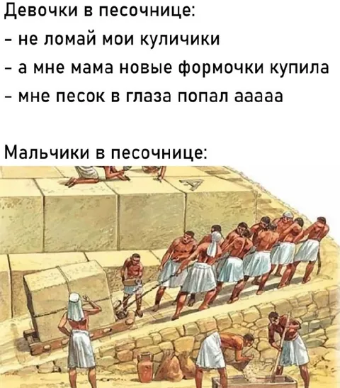 Девочки и мальчики в песочнице