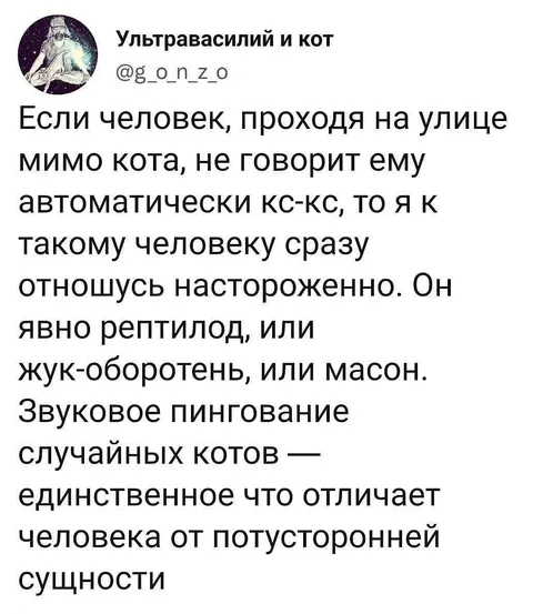 Человек не говорит кис-кис