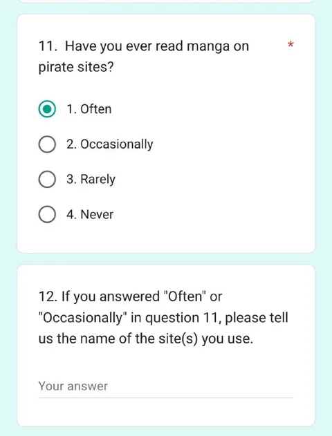 Manga Pirate Sites Survey