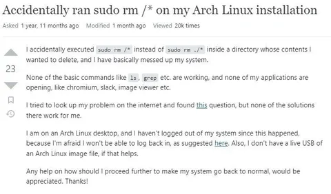 Accidentally ran sudo rm /*