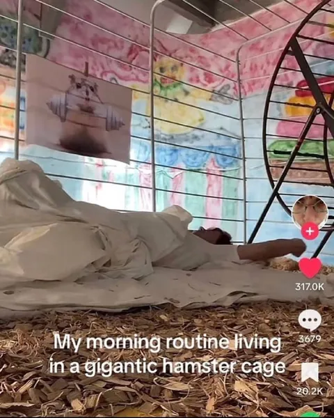 Morning Routine in a Hamster Cage