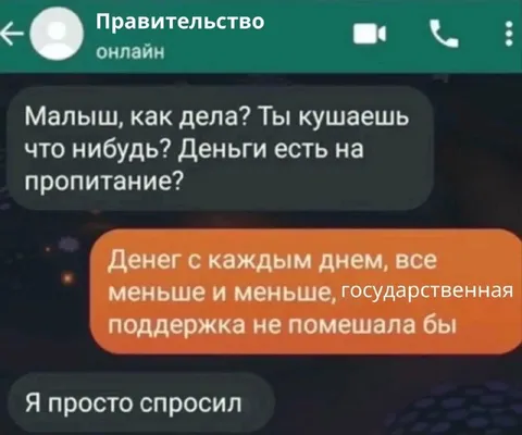 Государственная поддержка на еду