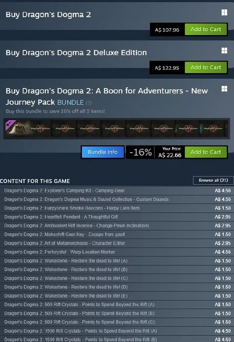 Dragon's Dogma 2 Microtransactions