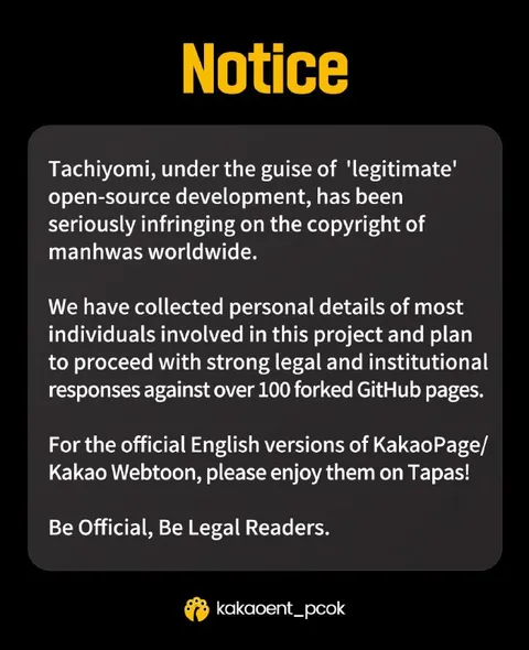 Kakao Legal Threat Notice