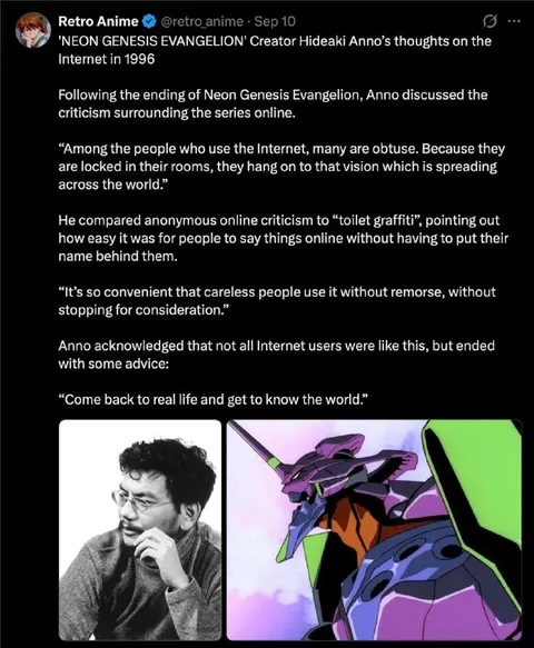 Hideaki Anno on Internet Critics