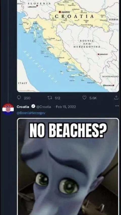 No Beaches Croatia Meme