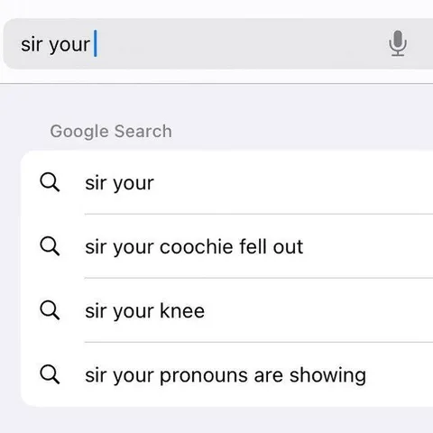 Sir Your Google Suggestions