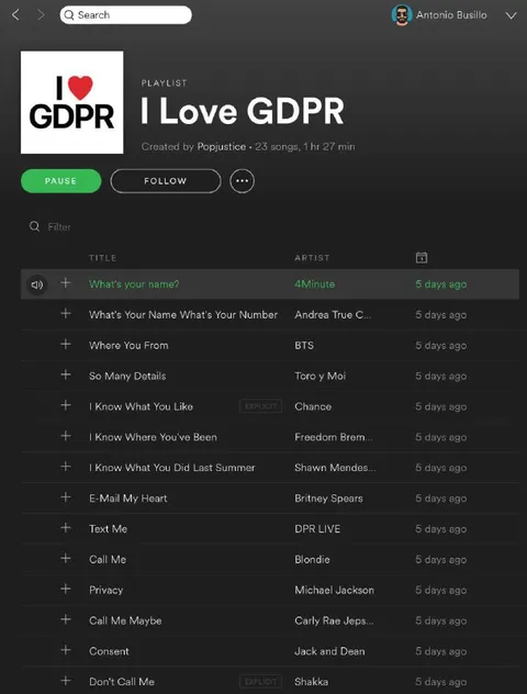 I Love GDPR Playlist