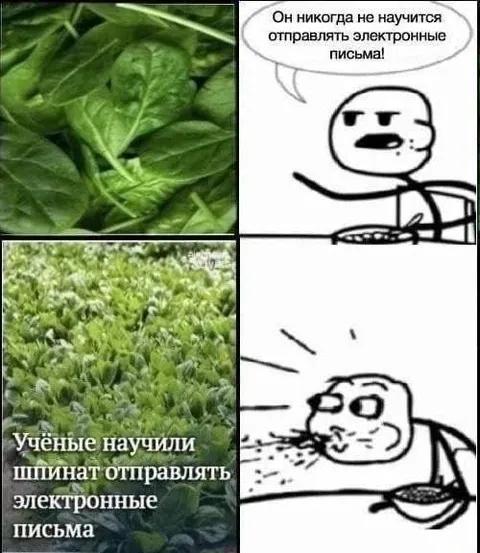 Шпинат отправляет электронные письма