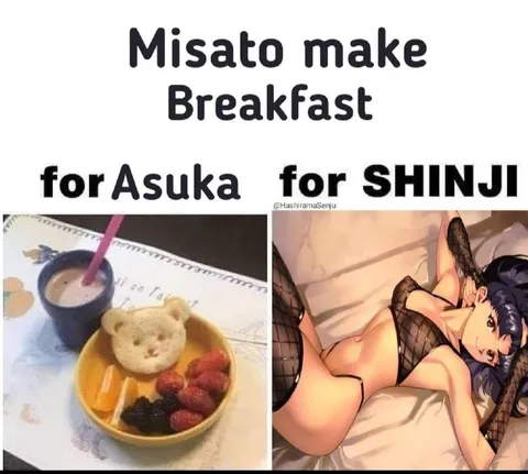 Misato Makes Breakfast for Shinji