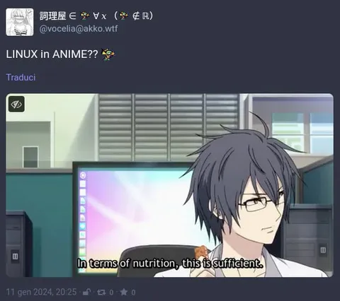 Linux in Anime Nutrition Scene