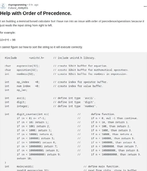 Help with Order of Precedence