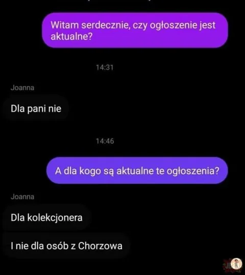 Ogłoszenie nie dla osób z Chorzowa