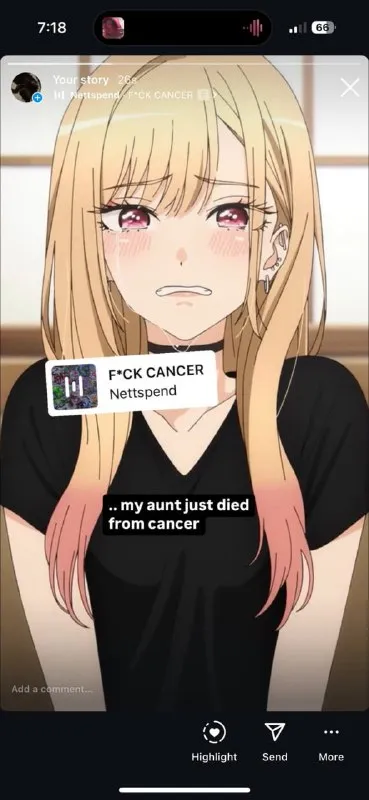 Anime Girl Cries at Cancer Song