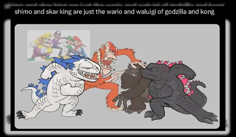 Shimo and Skar King as Wario and Waluigi
