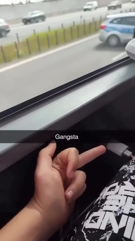 Gangsta Finger as Police Passes