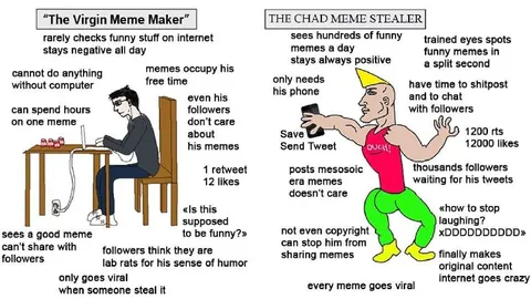 Virgin Meme Maker vs Chad Meme Stealer