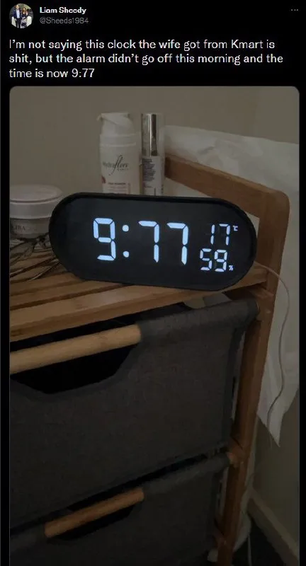 The Clock Says 9:77