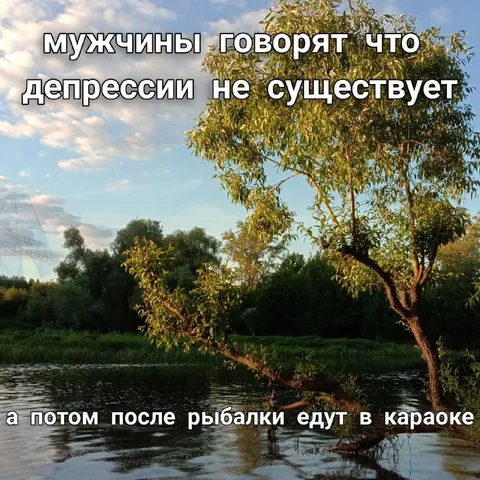 Мужчины после рыбалки в караоке