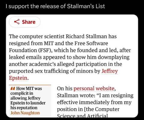 Stallman’s List Resignation