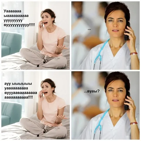 Женщина кричит врачу по телефону