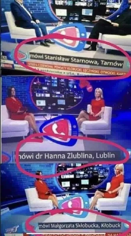 Dziwne podpisy w telewizji