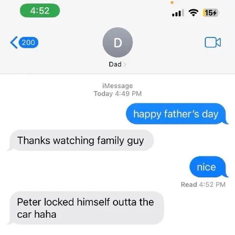Dad Thinks It’s Family Guy