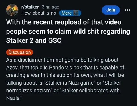 Stalker 2 Nazi Claims