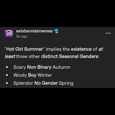 Seasonal Gender Meme