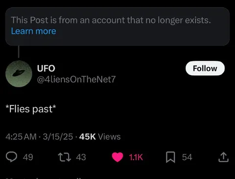 UFO Flies Past